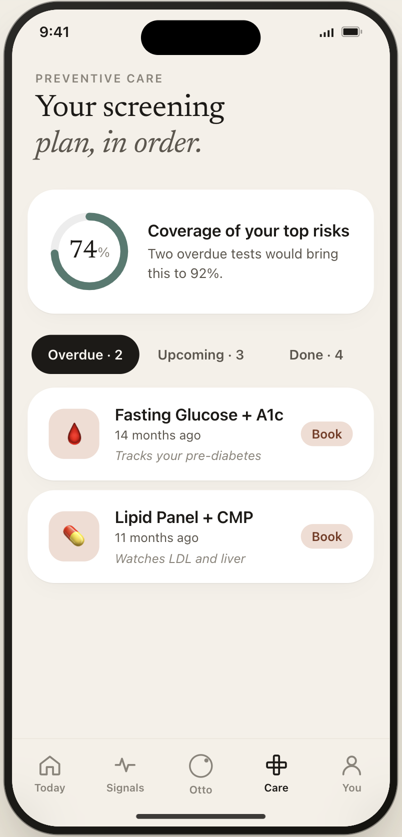 Otto preventive care screen
